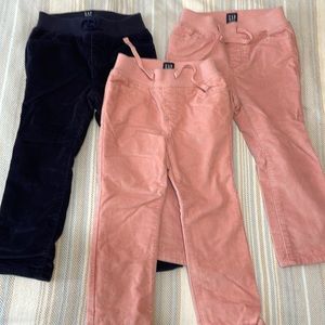Gap 3T lined stretch waist cords NWOT 3 pair